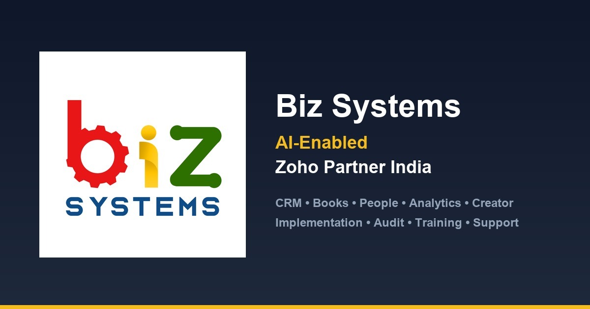 Sys Biz Zoho Implementation Case Studies India | Biz Systems